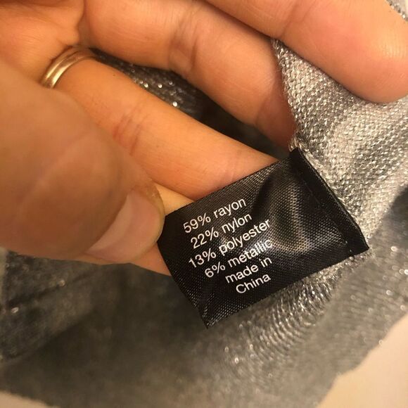 Lane Bryant knit gray metallic stripped button up cardigan sweater 18/20 - Picture 11 of 14